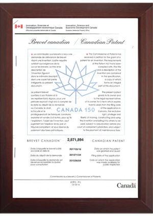 Patent Certificate - CANADA